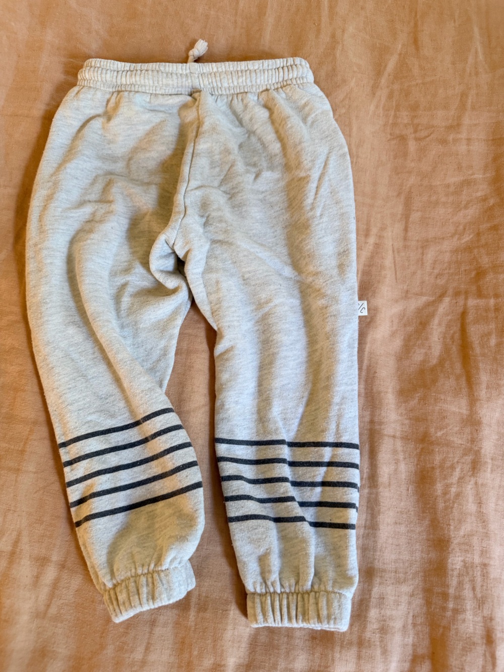Childhood clothing Kids Light Gray Sweatpants with Black Calf Stripes - Picture 3 of 5